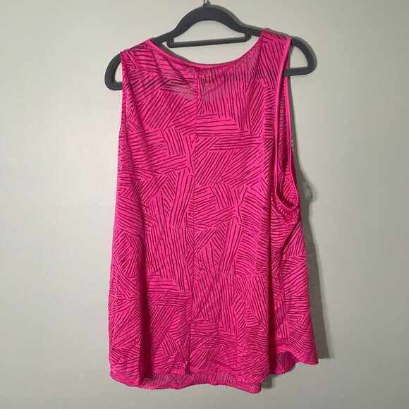NEW Ava & Viv pink zebra print sleeveless lightweight flowy tank top - Picture 5 of 8
